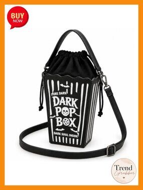Goth Popcorn Box Crossbody Bag Novelty Handbag Women